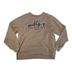 Jimi Hendrix 1968 Retro Style Crew Neck Sweatshirt Men’s Size XL Gray